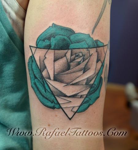 Tattoos - Color and Black and Grey Mixed Rose - 111444